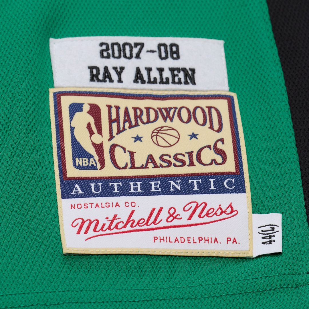 Boston Celtics Ray Allen Mitchell & Ness 2007 - 08 Hardwood Classics Authentic Jersey - Kelly Green