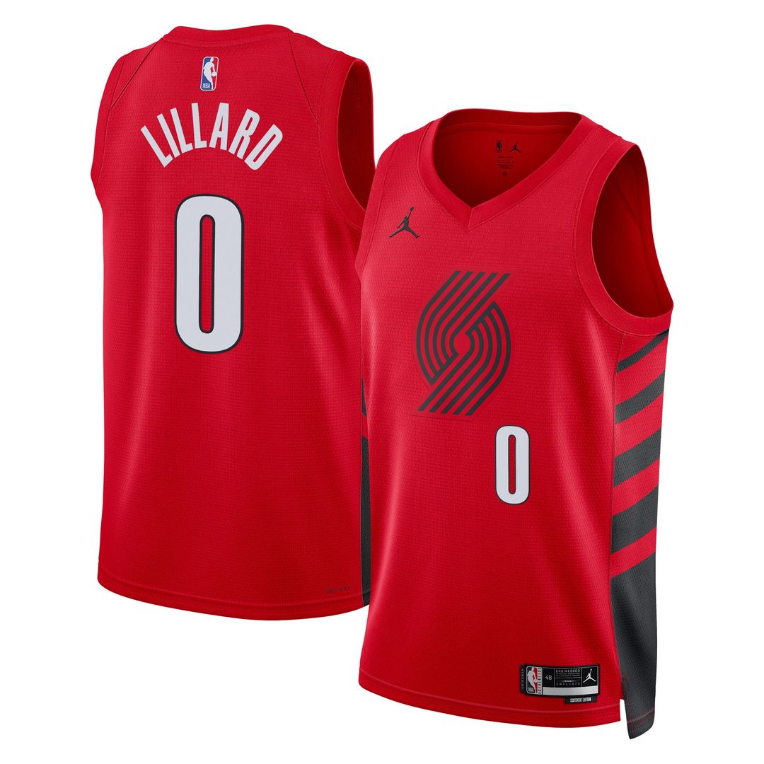 Portland Trail Blazers Damian Lillard Jordan Brand Unisex Swingman Jersey - Red - Statement Edition