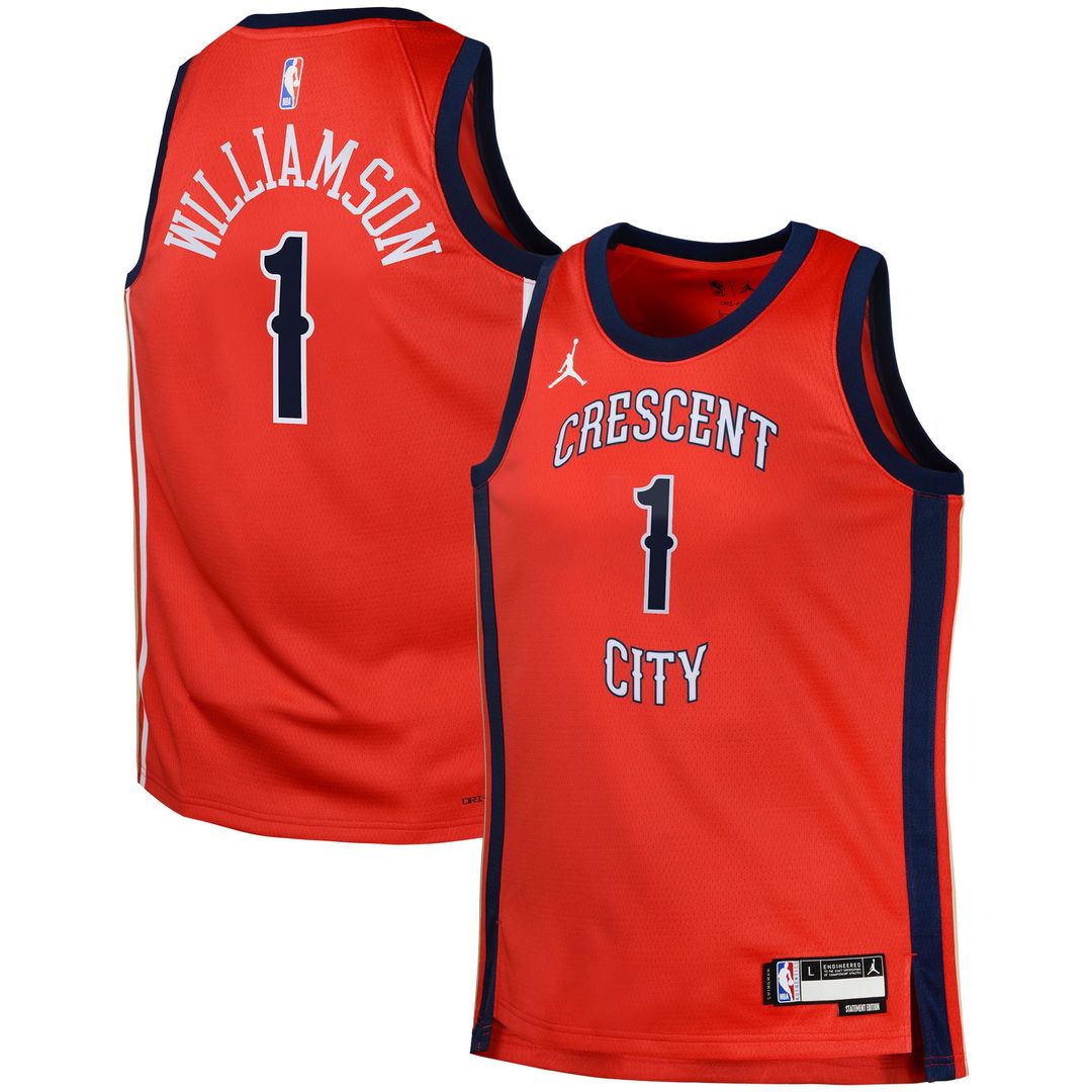 New Orleans Pelicans Zion Williamson Jordan Brand Swingman Jersey Statement - Red