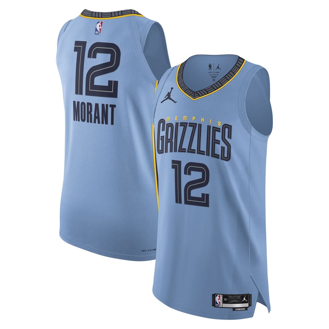 Memphis Grizzlies Ja Morant Jordan Brand Authentic Player Jersey - Statement Edition - Light Blue