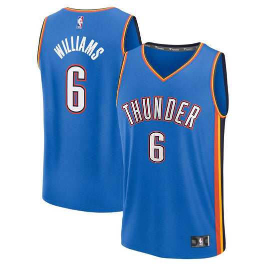 Oklahoma City Thunder Jaylin Williams Fanatics Fast Break Replica Player Jersey - Icon Edition - Blue