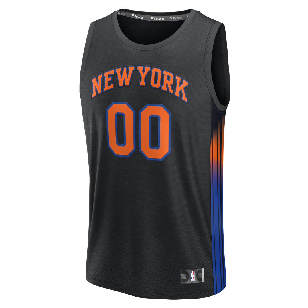 New York Knicks Fanatics Youth Fast Break Custom Jersey - Statement Edition - Black