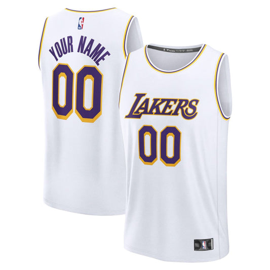 Los Angeles Lakers Fanatics Fast Break Custom Replica Jersey - Association Edition - White