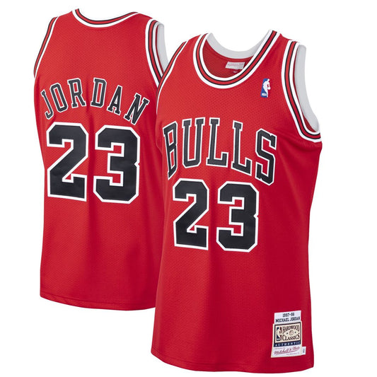 Chicago Bulls Michael Jordan Mitchell & Ness 1997/98 Hardwood Classics Authentic Jersey - Scarlet