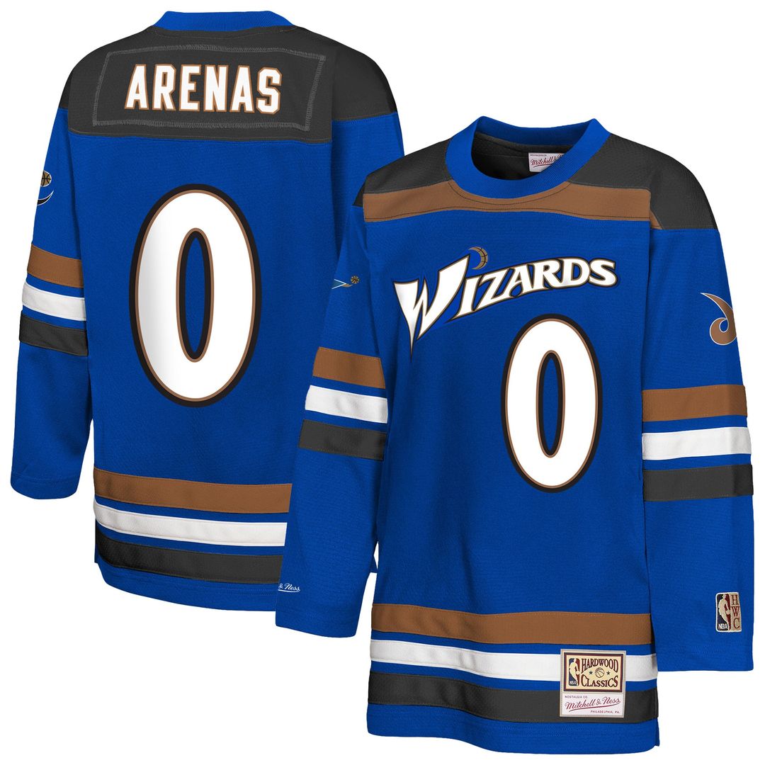 Washington Wizards Gilbert Arenas Mitchell & Ness Youth Maxxed Out 2.0 Fashion Hockey Jersey - Blue
