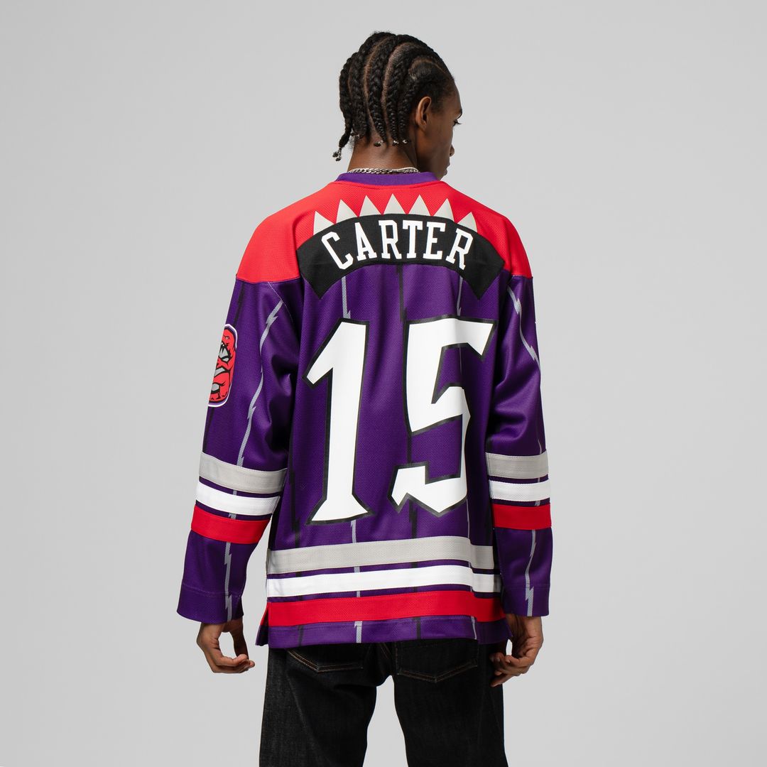 Toronto Raptors Vince Carter Mitchell & Ness Unisex Maxxed Out Fashion Hockey Jersey - Purple