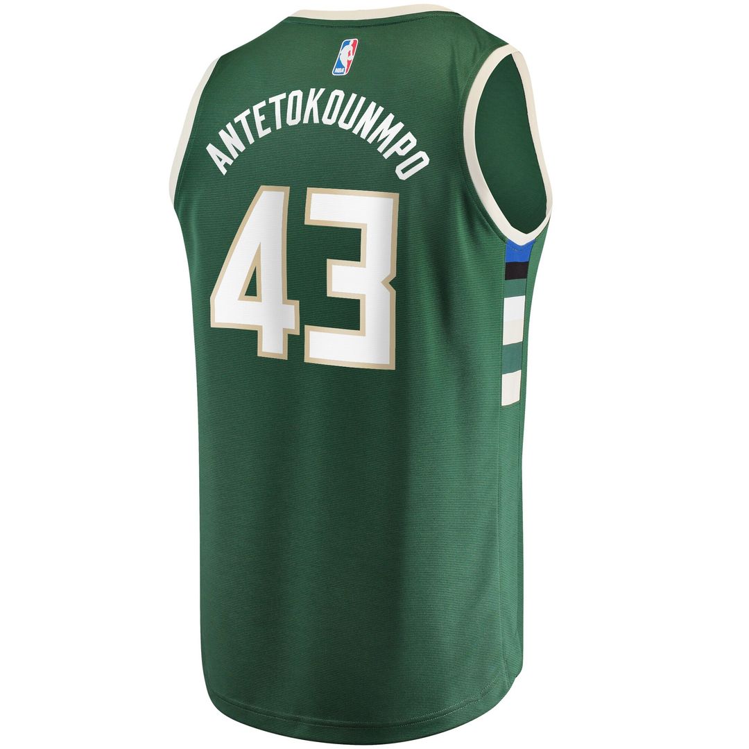 Milwaukee Bucks Thanasis Antetokounmpo Fanatics Fast Break Replica Player Jersey - Icon Edition - Hunter Green