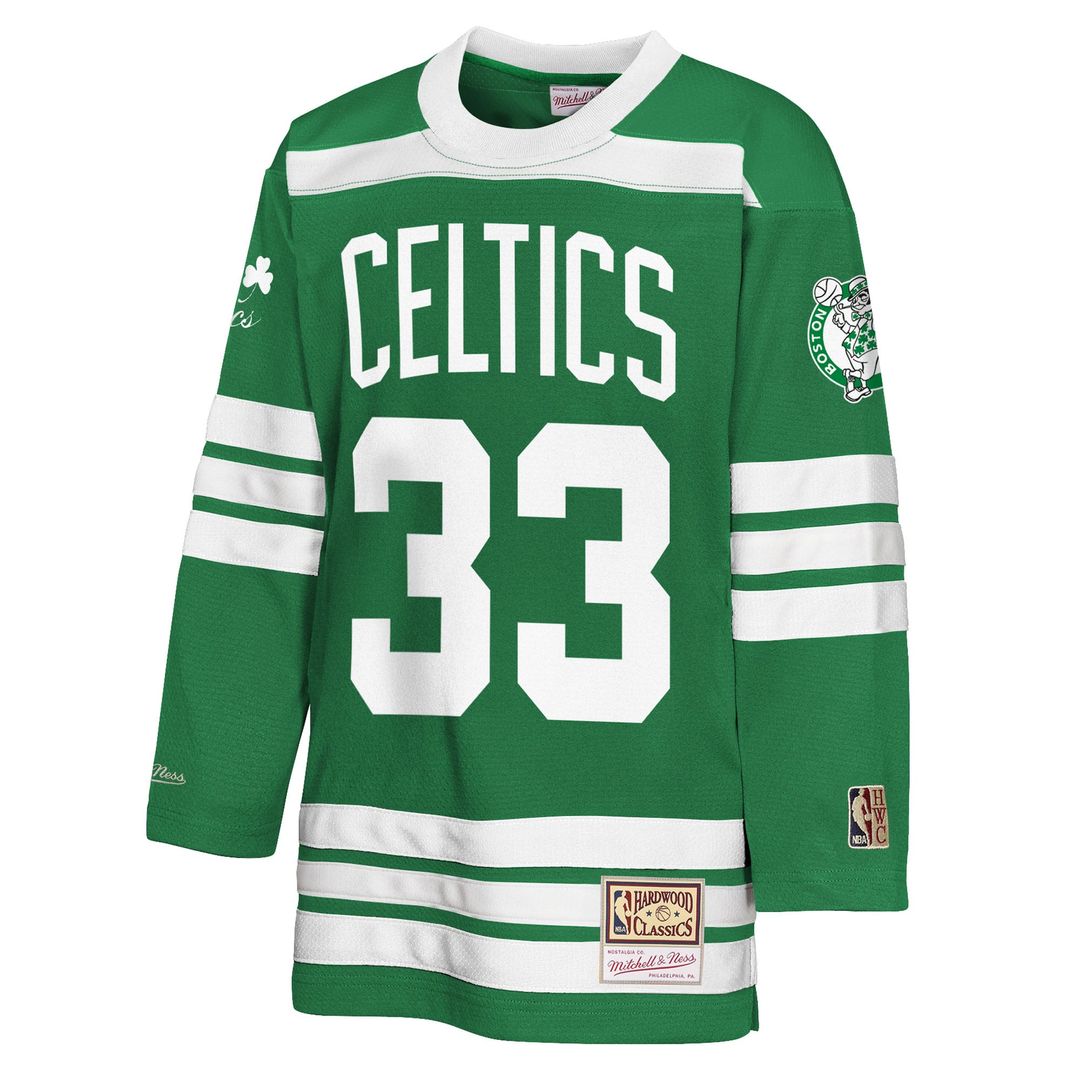Boston Celtics Larry Bird Mitchell & Ness Youth Maxxed Out 2.0 Fashion Hockey Jersey - Kelly Green