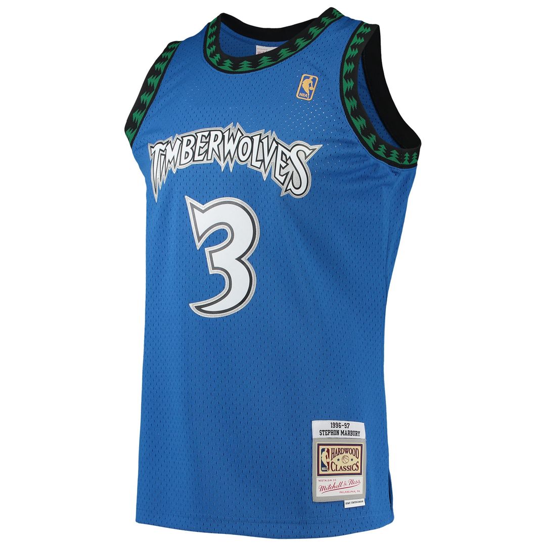Minnesota Timberwolves Stephon Marbury Mitchell & Ness 1996/97 Hardwood Classics Swingman Jersey - Blue