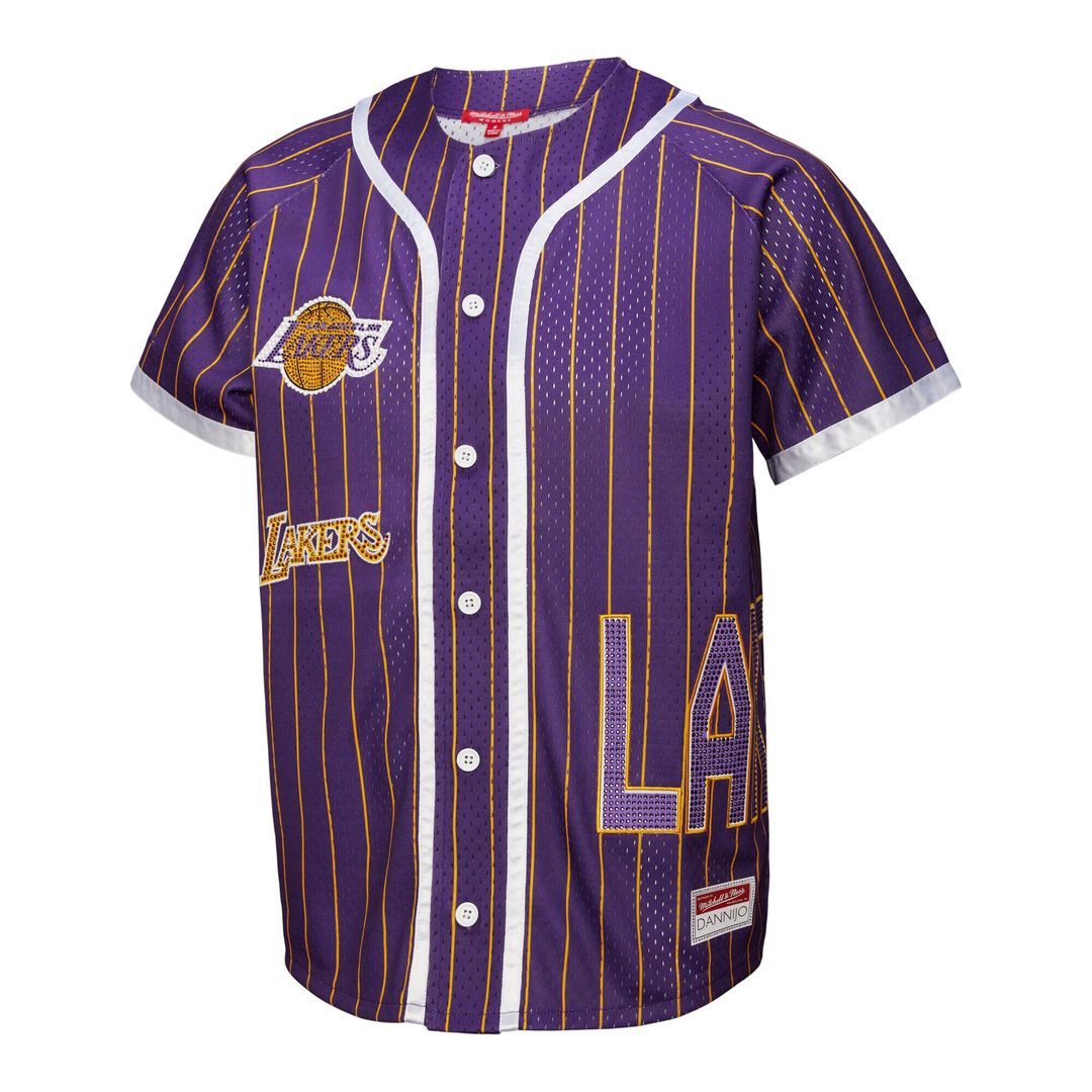 Los Angeles Lakers Mitchell & Ness x DANNIJO Women's Fashion Baseball Jersey - Purple
