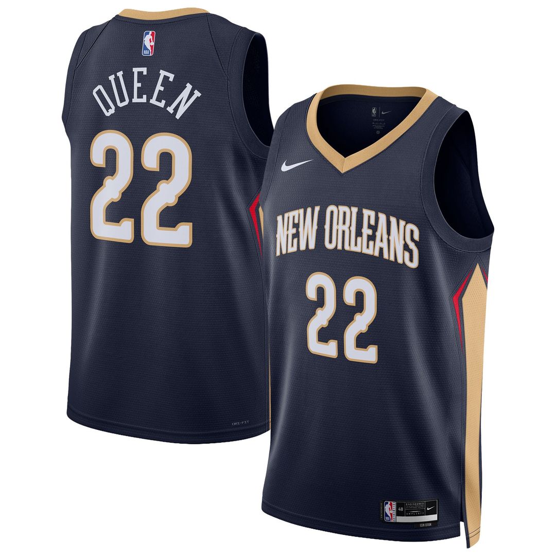 New Orleans Pelicans Derik Queen Nike Unisex Swingman Jersey - Icon Edition - Navy