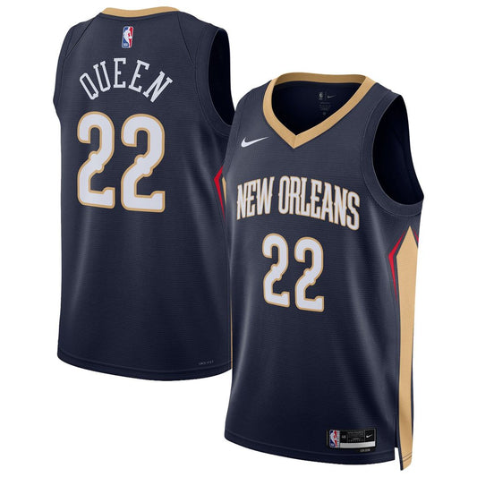 New Orleans Pelicans Derik Queen Nike Unisex Swingman Jersey - Icon Edition - Navy