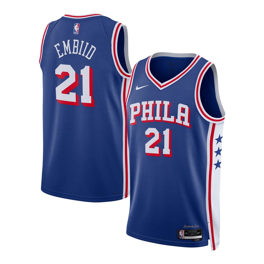 Philadelphia 76ers Joel Embiid Nike Youth Swingman Jersey - Icon Edition - Royal
