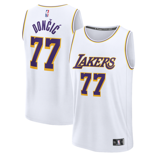 Los Angeles Lakers Luka Dončić Fanatics Youth Fast Break Replica Jersey - White - Association Edition