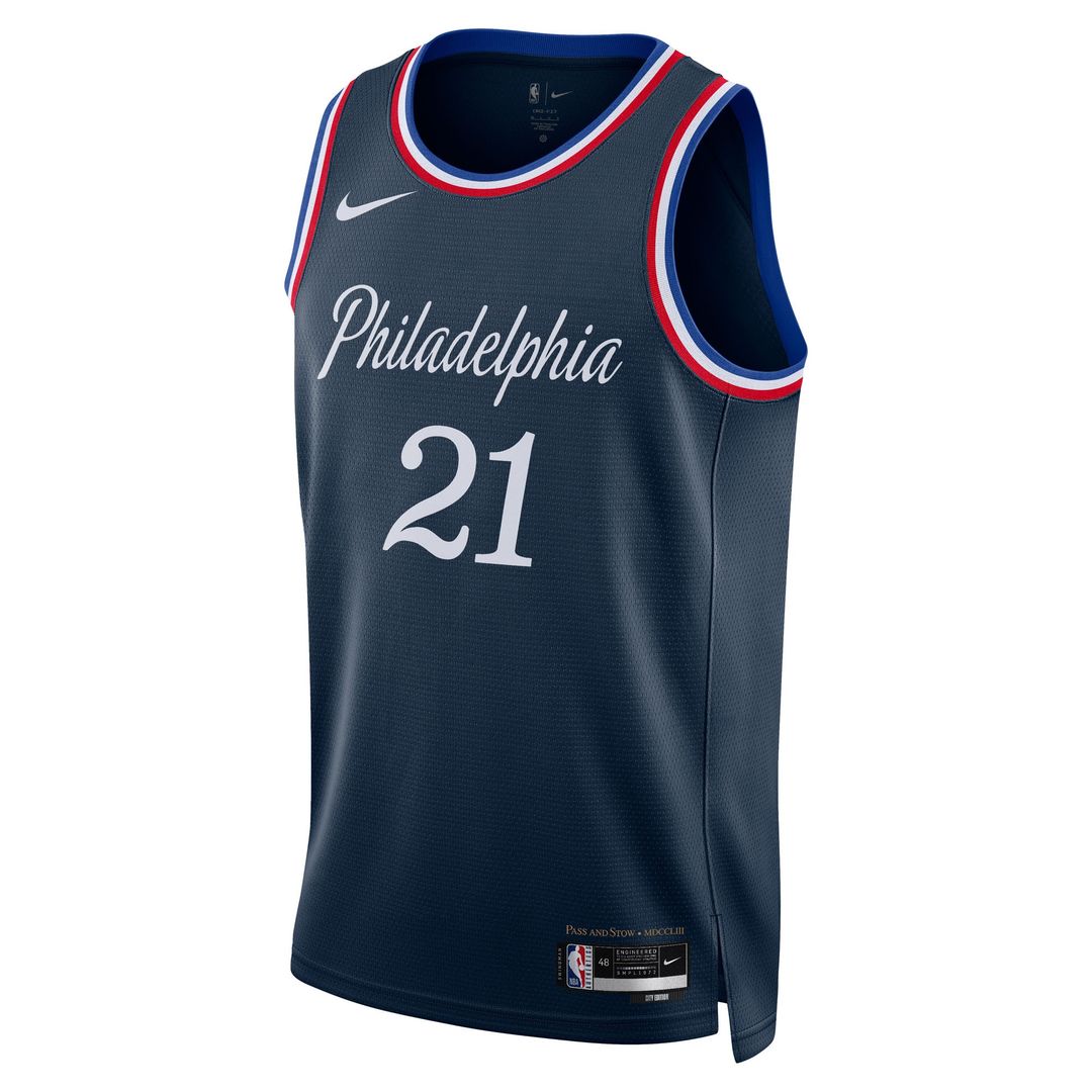 Philadelphia 76ers Joel Embiid Nike Unisex 2025/26 Swingman Jersey - Navy - City Edition