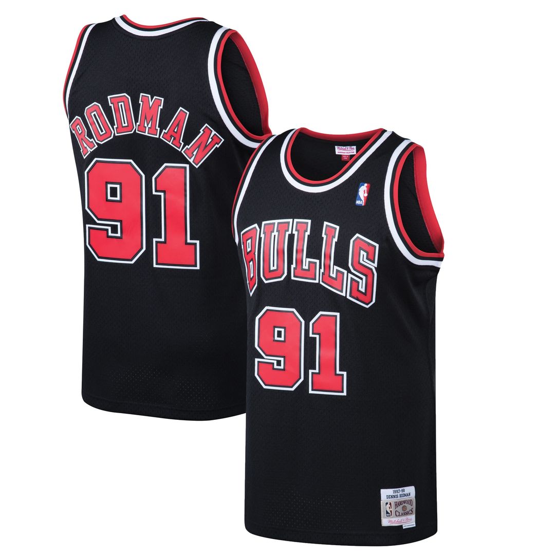 Chicago Bulls Dennis Rodman Mitchell & Ness 1997/98 Hardwood Classics Swingman Jersey - Black