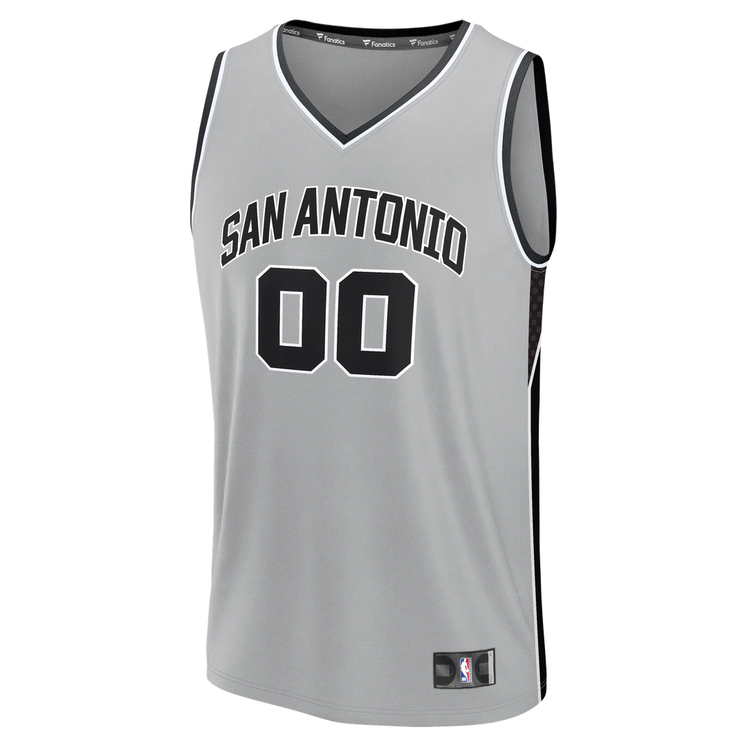 San Antonio Spurs Fanatics Youth 2026 NBA Finals Fast Break Custom Jersey - Statement Edition - Silver