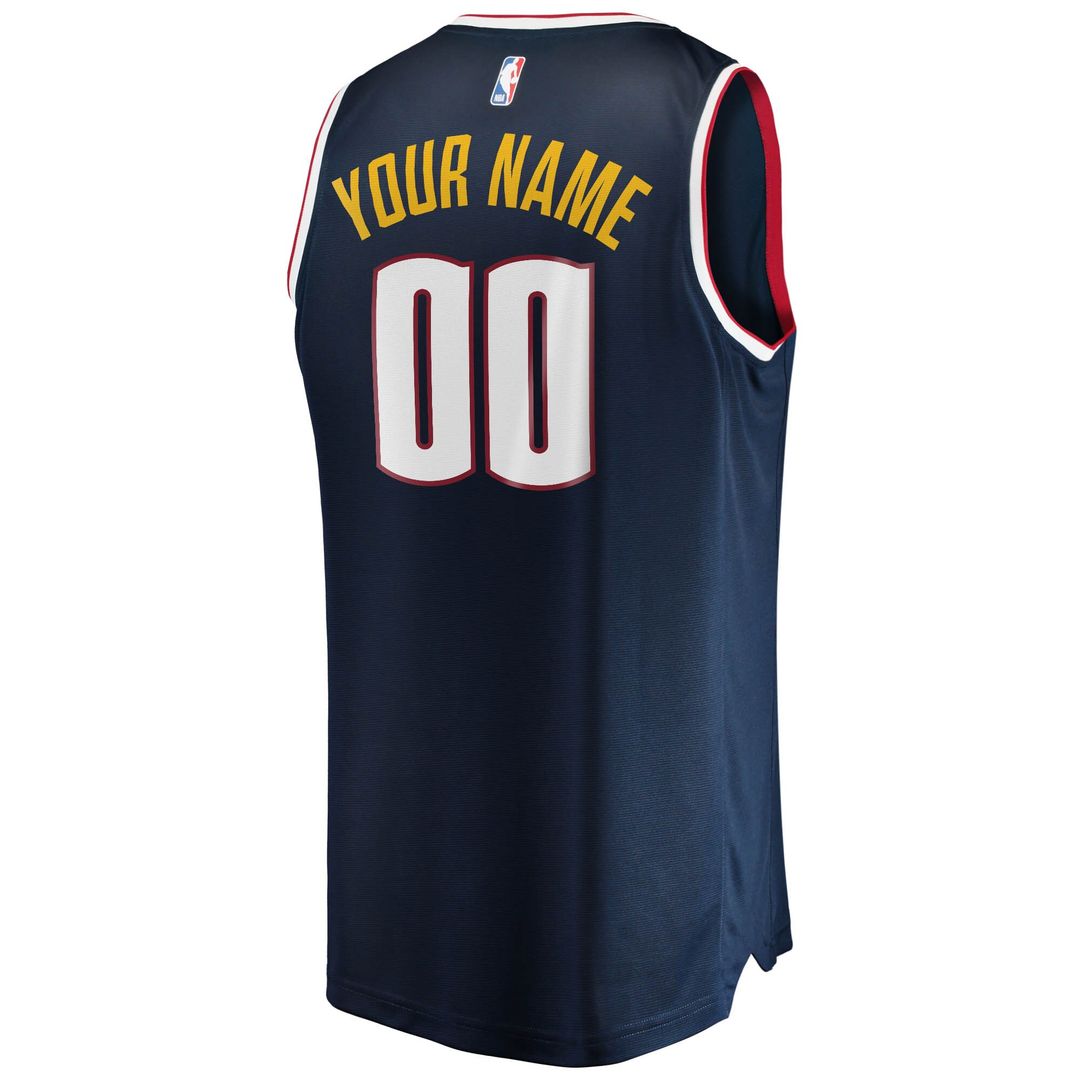 Denver Nuggets Fanatics Youth Fast Break Custom Replica Jersey Navy - Icon Edition
