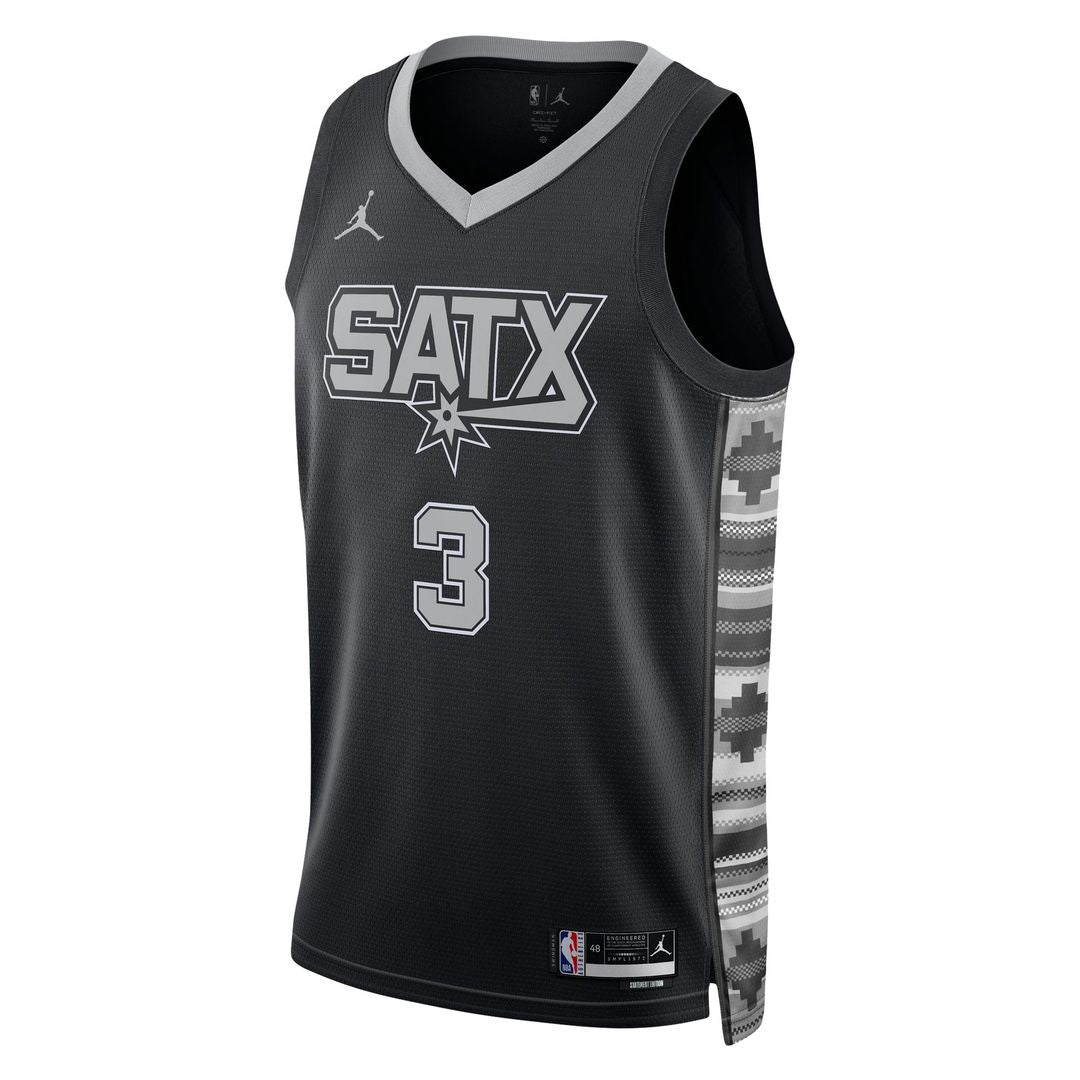 San Antonio Spurs Keldon Johnson Jordan Brand Unisex Swingman Jersey - Statement Edition - Black