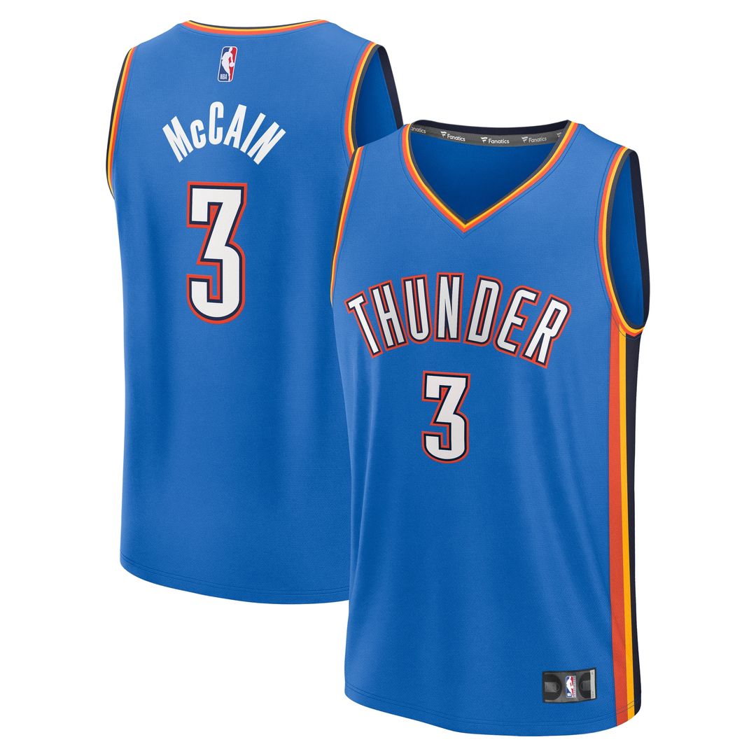 Oklahoma City Thunder Jared McCain Fanatics Fast Break Jersey - Blue - Icon Edition