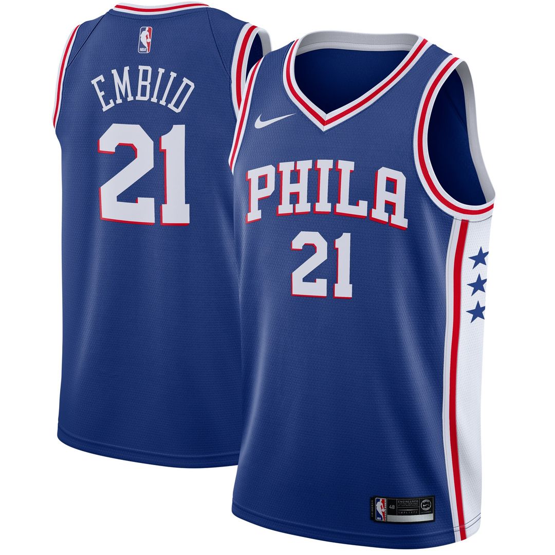 Philadelphia 76ers Joel Embiid Nike Swingman Jersey Royal - Icon Edition
