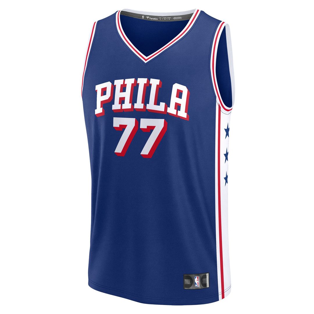 Philadelphia 76ers V. J. Edgecombe Fanatics Youth 2025 NBA Draft First Round Pick Fast Break Replica Jersey - Icon Edition - Royal