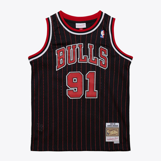 Chicago Bulls Dennis Rodman Youth 1995/96 Swingman Jersey - Black