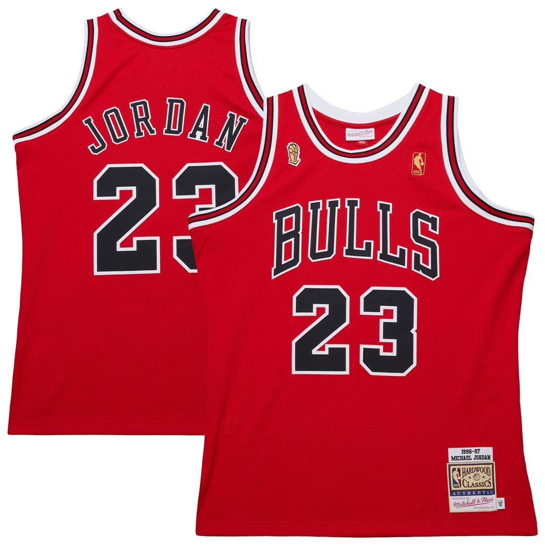 Chicago Bulls Michael Jordan Mitchell & Ness 1996/97 Throwback Authentic Jersey - Red