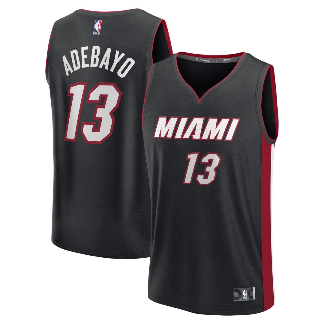 Miami Heat Bam Adebayo Fanatics Youth Fast Break Replica Player Jersey - Black - Icon Edition