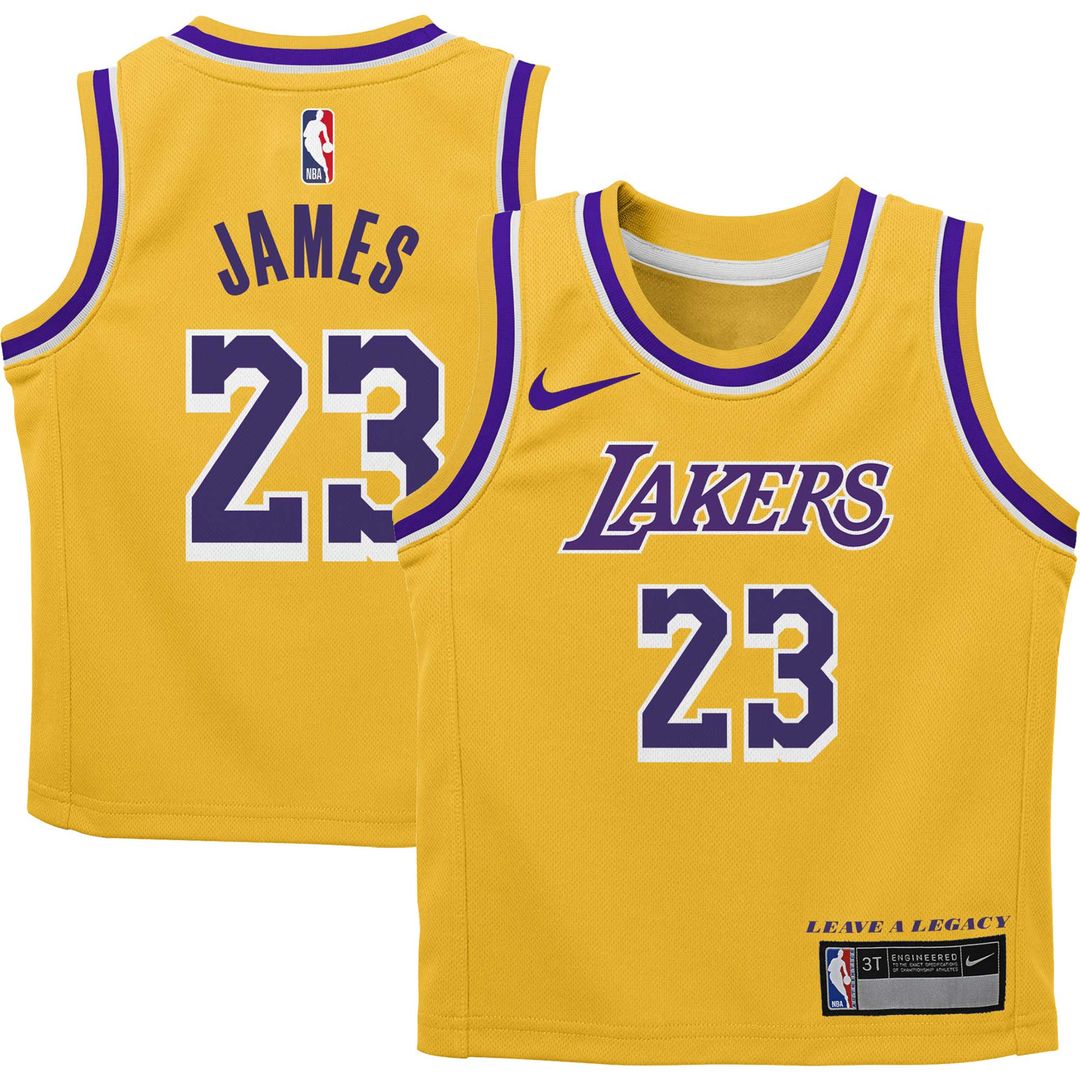 Los Angeles Lakers LeBron James Nike Preschool Dri - FIT Swingman Player Jersey - Icon Edition - Gold