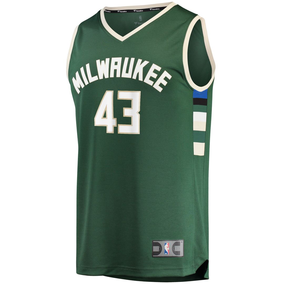 Milwaukee Bucks Thanasis Antetokounmpo Fanatics Fast Break Replica Player Jersey - Icon Edition - Hunter Green