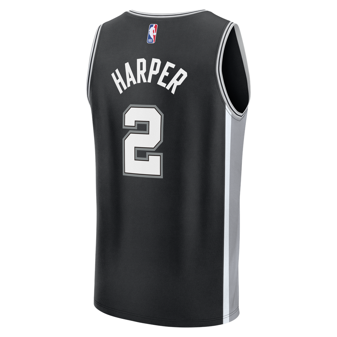 San Antonio Spurs Dylan Harper Fanatics Fast Break Jersey - Black - Icon Edition