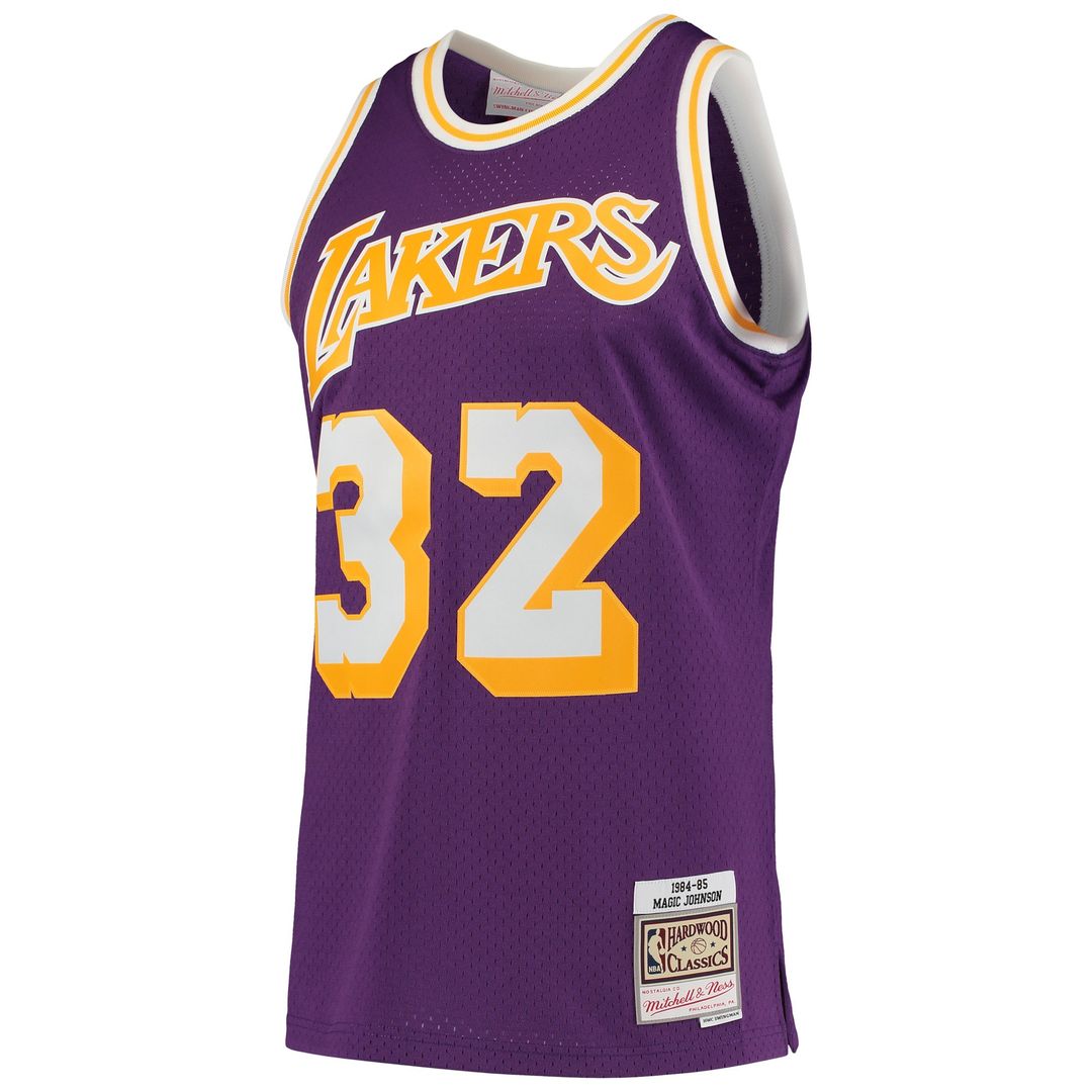 Los Angeles Lakers Magic Johnson Mitchell & Ness 1984/85 Hardwood Classics Swingman Jersey - Gold