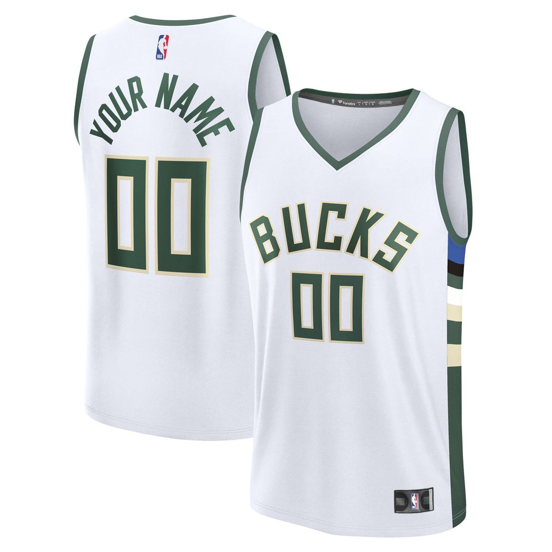 Milwaukee Bucks Fanatics Fast Break Custom Jersey - Association Edition - White