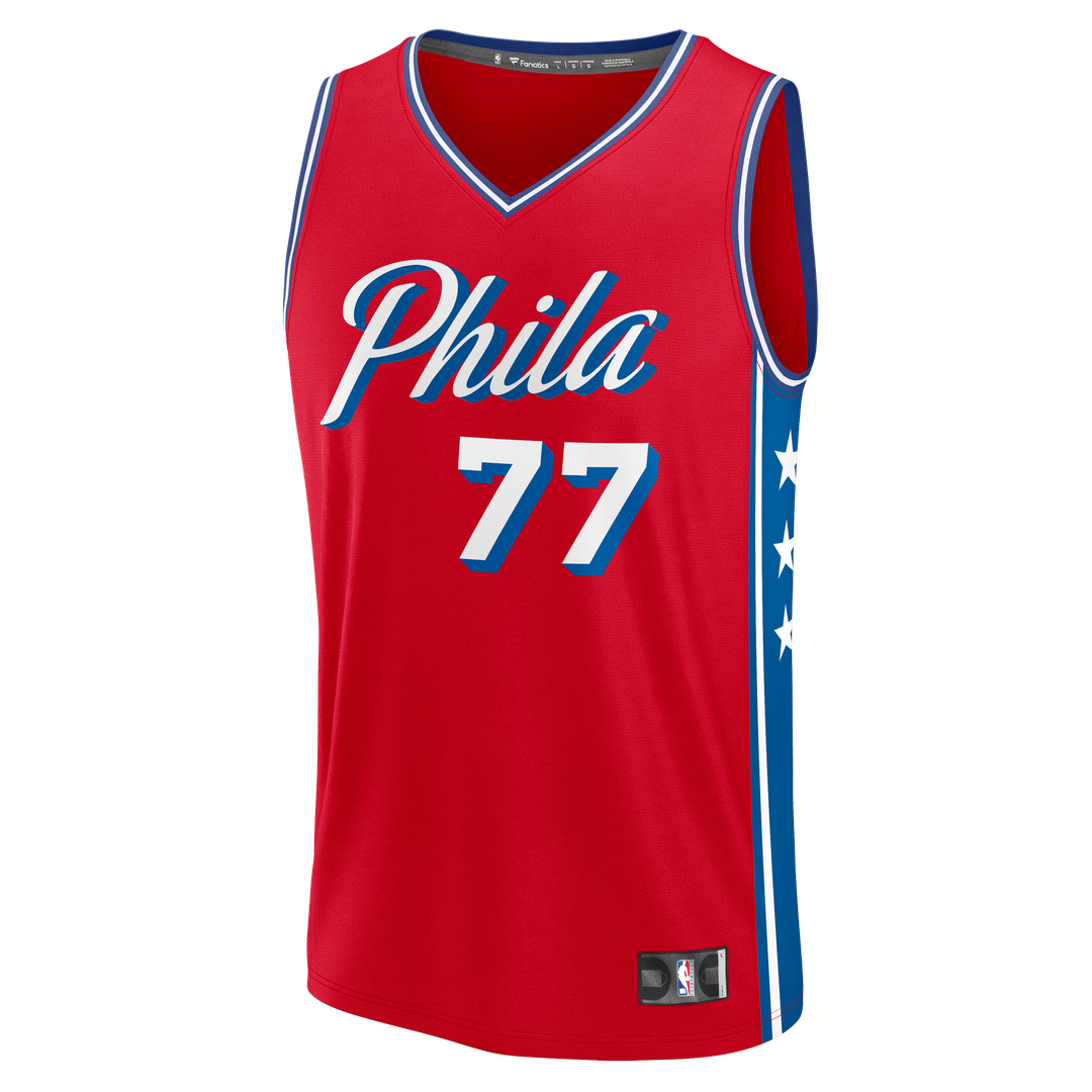 Philadelphia 76ers VJ Edgecombe Fanatics Fast Break Replica Player Jersey - Statement Edition - Red