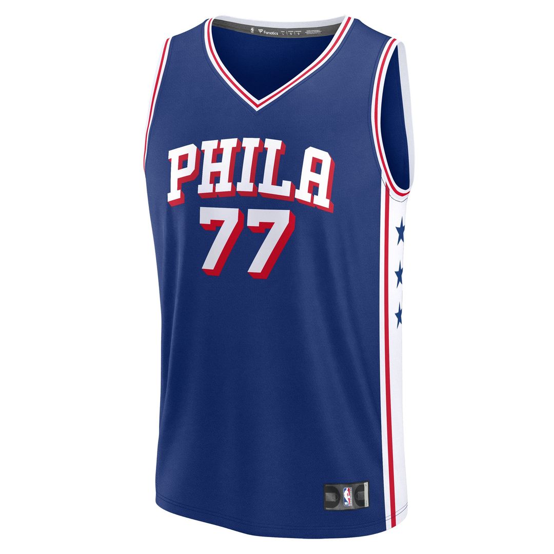 Philadelphia 76ers V. J. Edgecombe Fanatics 2025 NBA Draft First Round Pick Fast Break Replica Jersey - Icon Edition - Royal