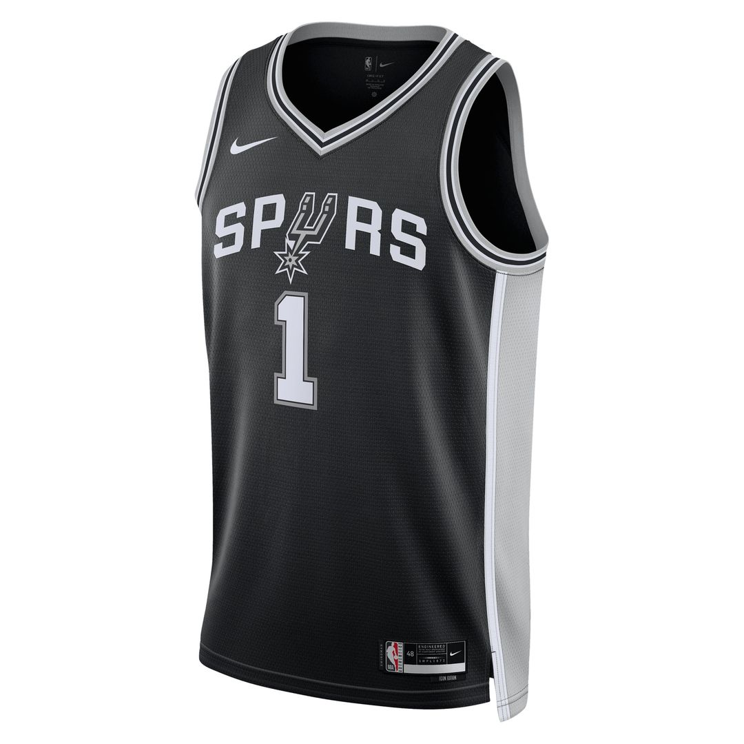 San Antonio Spurs Victor Wembanyama Nike Unisex Swingman Jersey - Icon Edition - Black