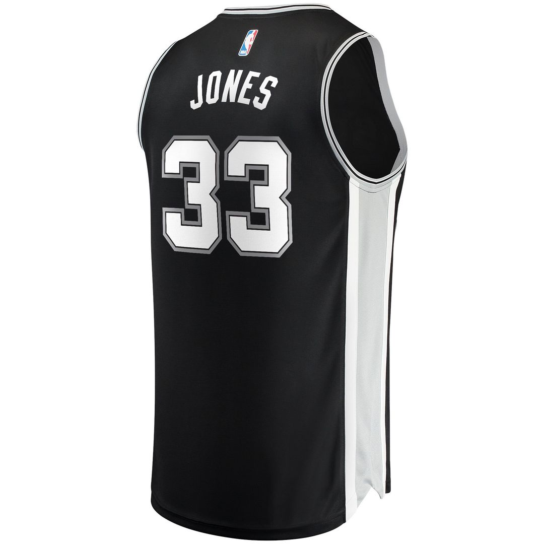 San Antonio Spurs Tre Jones Fanatics Fast Break Replica Jersey - Icon Edition - Black