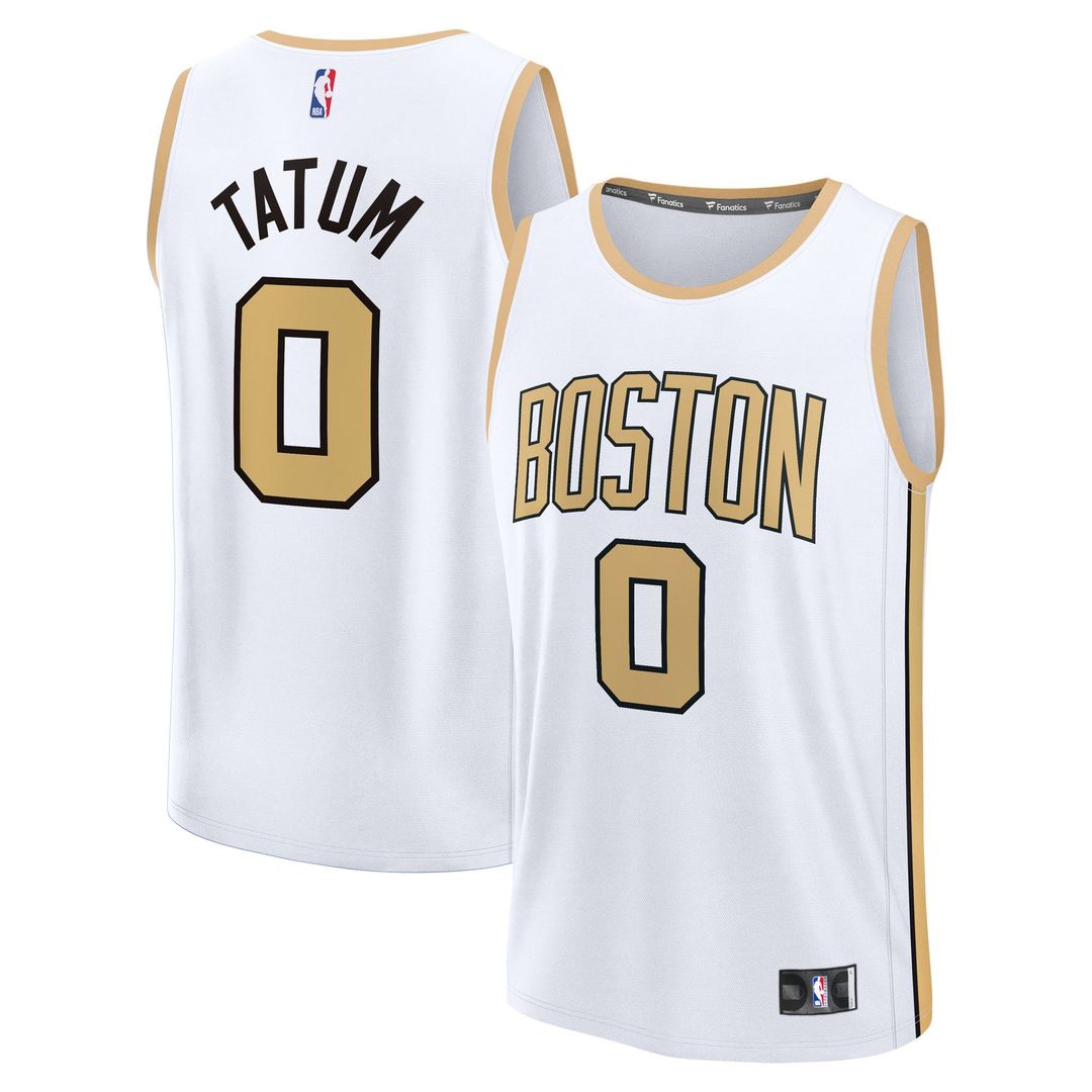 Boston Celtics Jayson Tatum Fanatics Youth 2025/26 City Edition Fast Break Jersey - White