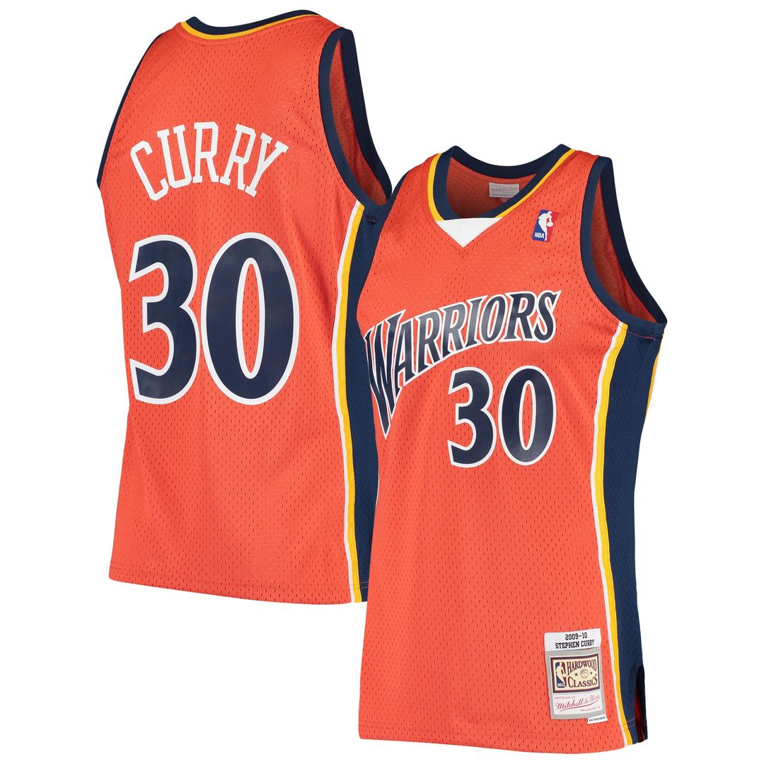 Golden State Warriors Stephen Curry Mitchell & Ness Hardwood Classics Swingman Jersey - Orange