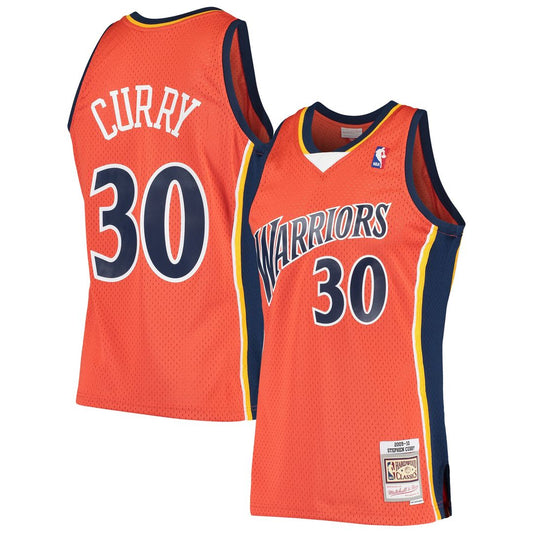 Golden State Warriors Stephen Curry Mitchell & Ness Hardwood Classics Swingman Jersey - Orange