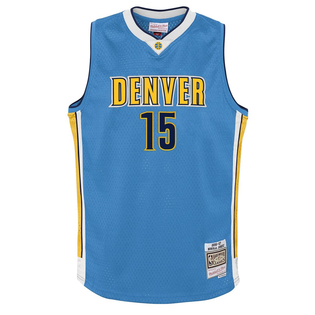 Denver Nuggets Nikola Jokic Mitchell & Ness Youth 2016/17 Hardwood Classics Swingman Jersey - Light Blue
