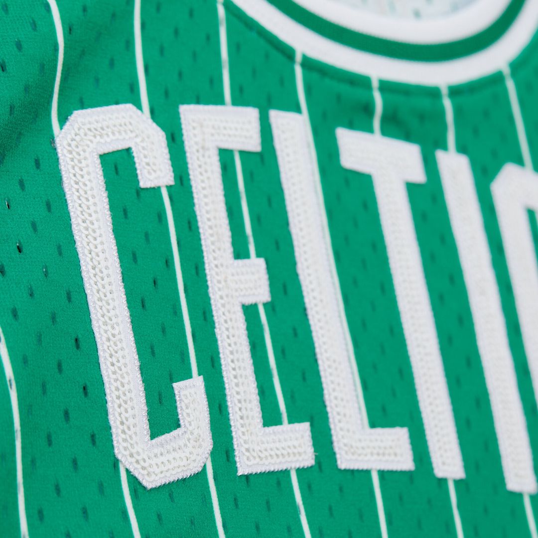 Boston Celtics Larry Bird Mitchell & Ness x DANNIJO Women's Fashion Cropped Basketball Jersey - Kelly Green