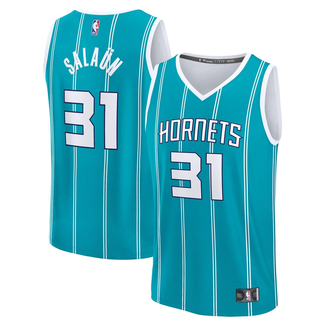 Charlotte Hornets Tidjane Salaun Fanatics 2024 NBA Draft Fast Break Player Jersey - Icon Edition - Teal