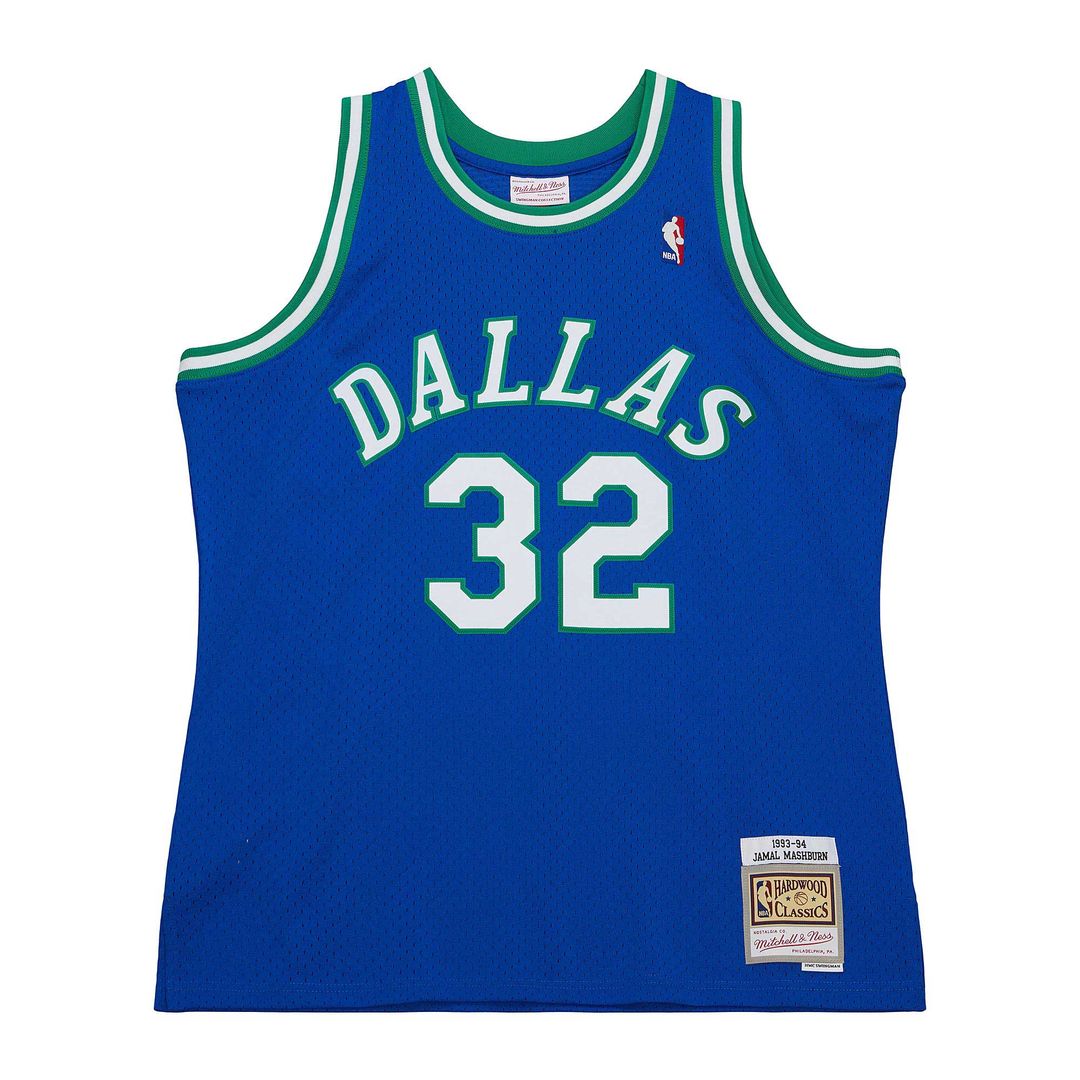 Dallas Mavericks Jamal Mashburn Mitchell & Ness 1993/94 Hardwood Classics Swingman Jersey - Blue