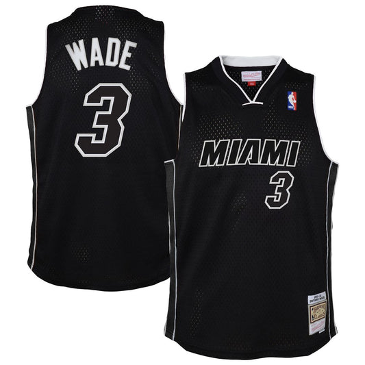 Miami Heat Dwyane Wade Mitchell & Ness Youth 2011/12 Hardwood Classics Swingman Alternate Jersey - Black