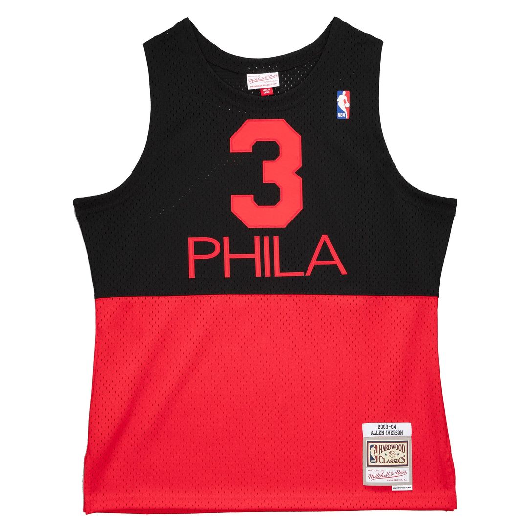 Philadelphia 76ers Allen Iverson Mitchell & Ness 2003/04 Hardwood Classics Reload 2.0 Swingman Jersey - Black