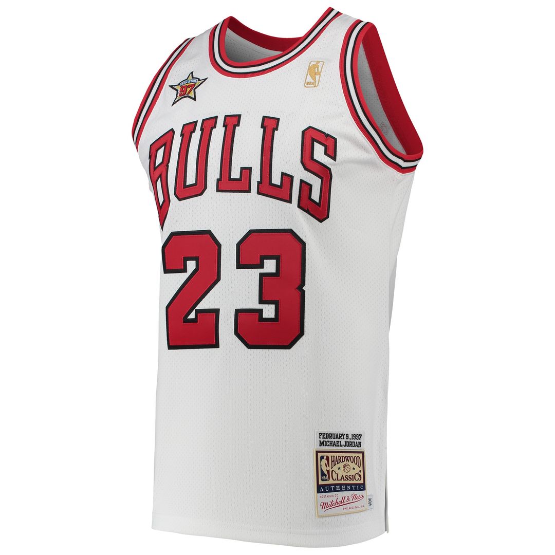 Chicago Bulls Michael Jordan Mitchell & Ness 1997 NBA All - Star Game Hardwood Classics Authentic Jersey - White