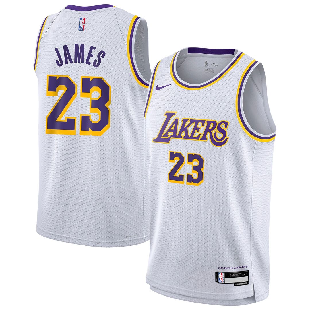 Los Angeles Lakers LeBron James Nike Youth Swingman Jersey - Association Edition - White