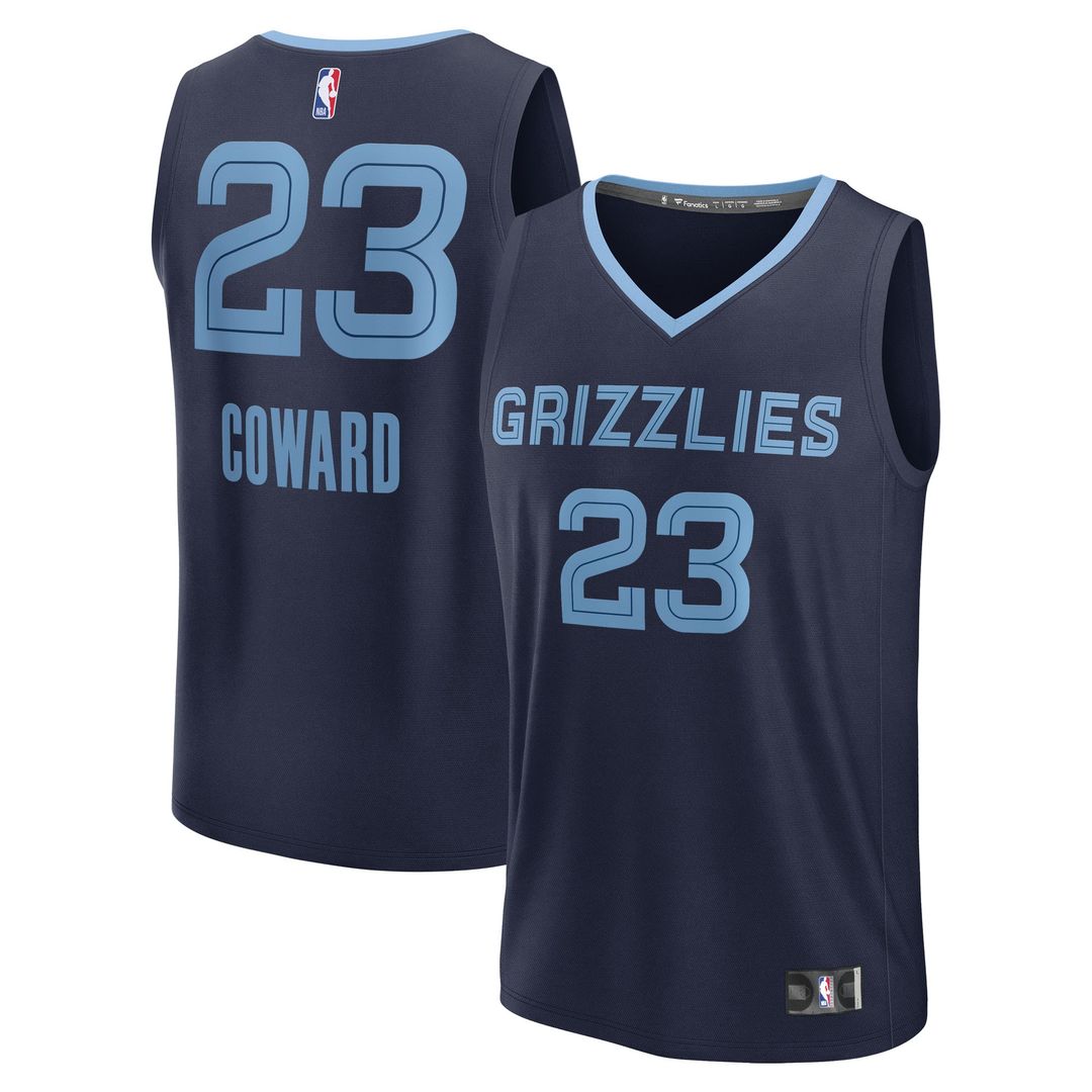 Memphis Grizzlies Cedric Coward Fanatics 2025 NBA Draft First Round Pick Fast Break Replica Jersey - Icon Edition - Navy